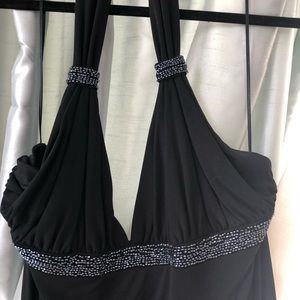 Express Halter Beaded Formal Dress